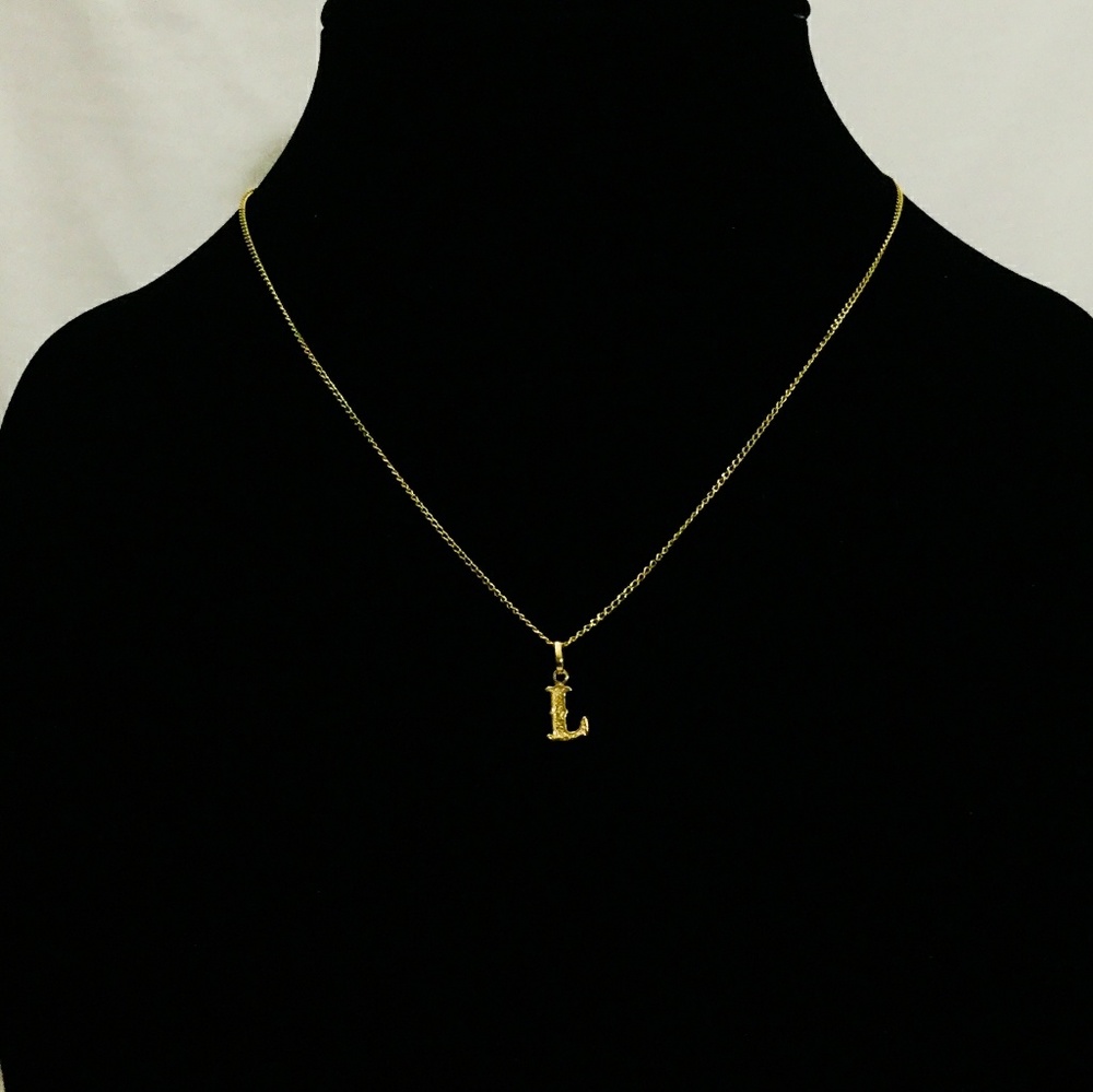 Solid 18k Initial Pendant - image 3